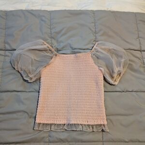 Art Class Pink Puff Sleeve Top